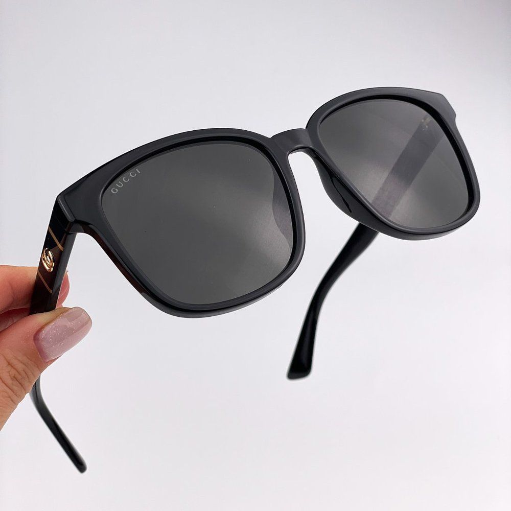 Gucci Gg0637sk 001 Sunglasses Black Grey Anti-Reflective Men